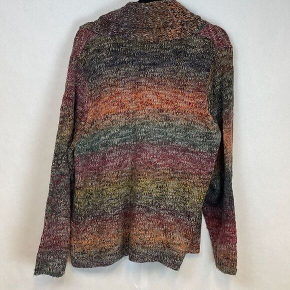 ALLISON DALEY Sweater Women's XL Multicolored Knit Striped Button Down Cardigan - Picture 7 of 11